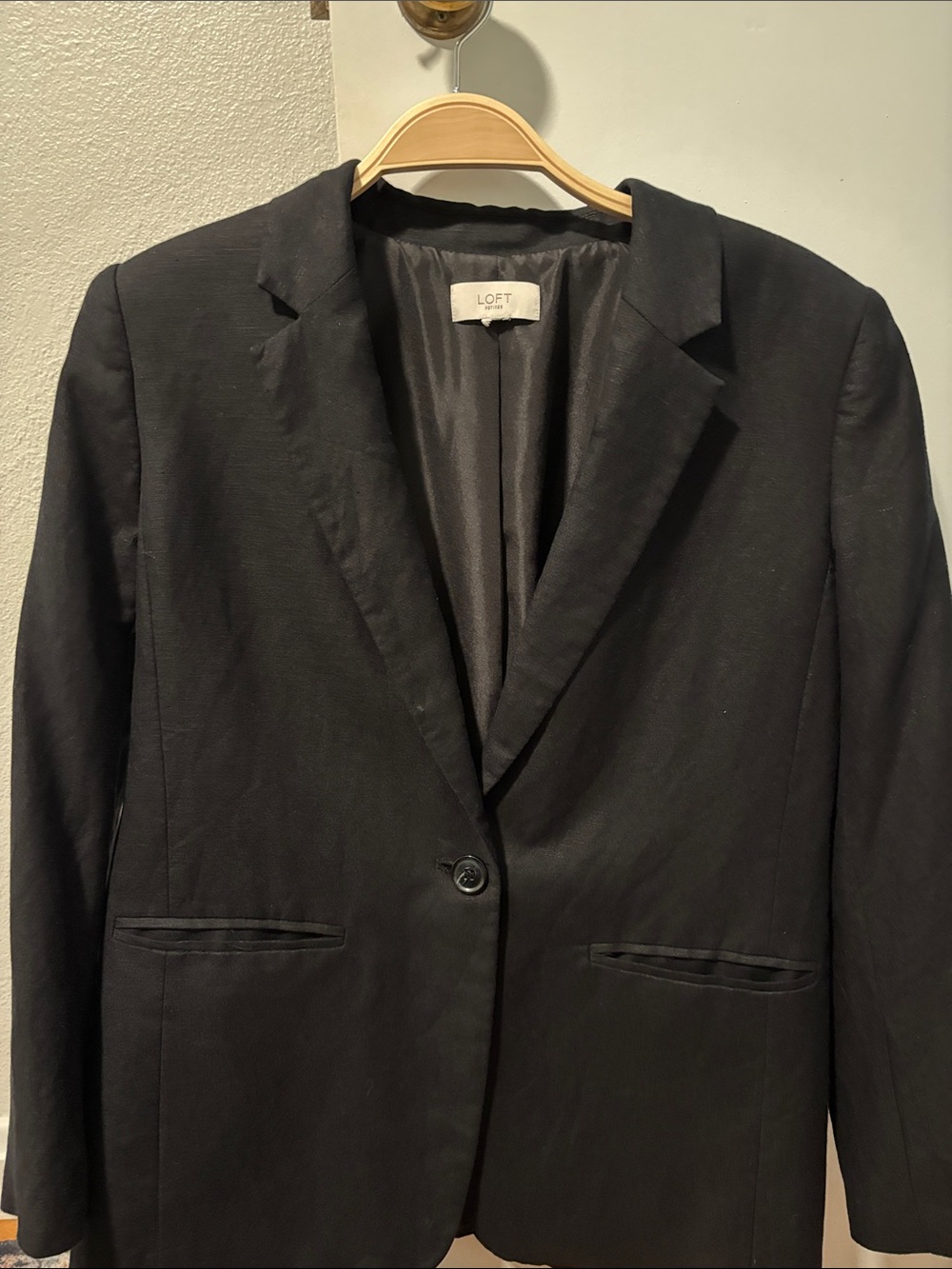LOFT Black Linen Tailored Women's Blazer Jacket